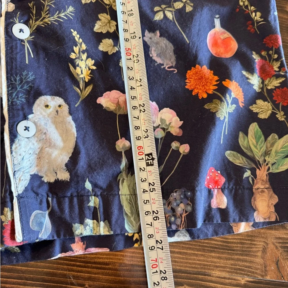 Pottery Barn Teen Harry Potter Herbology Navy‎ Button Up Pajama Top Size M